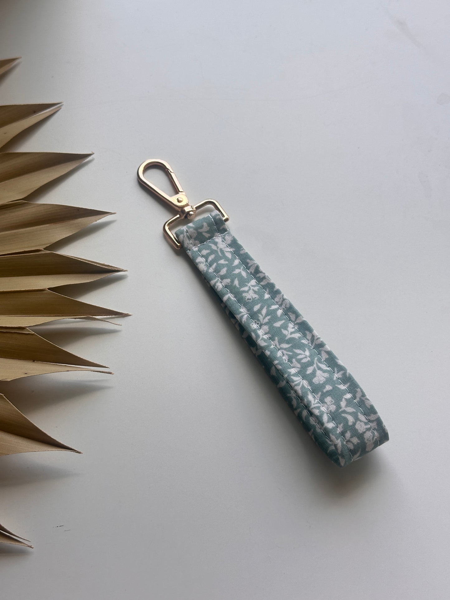 Teal Floral Keychain