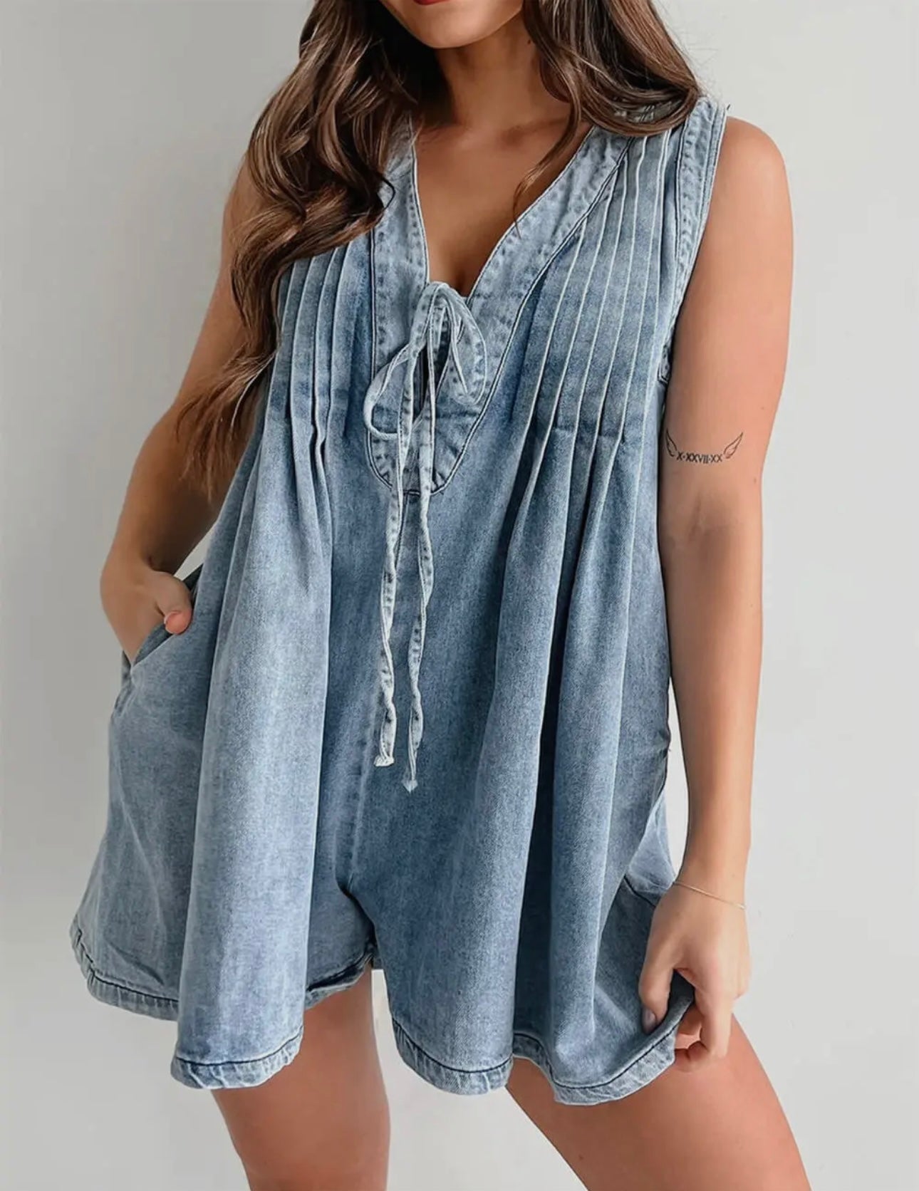Blue Tide Denim Romper