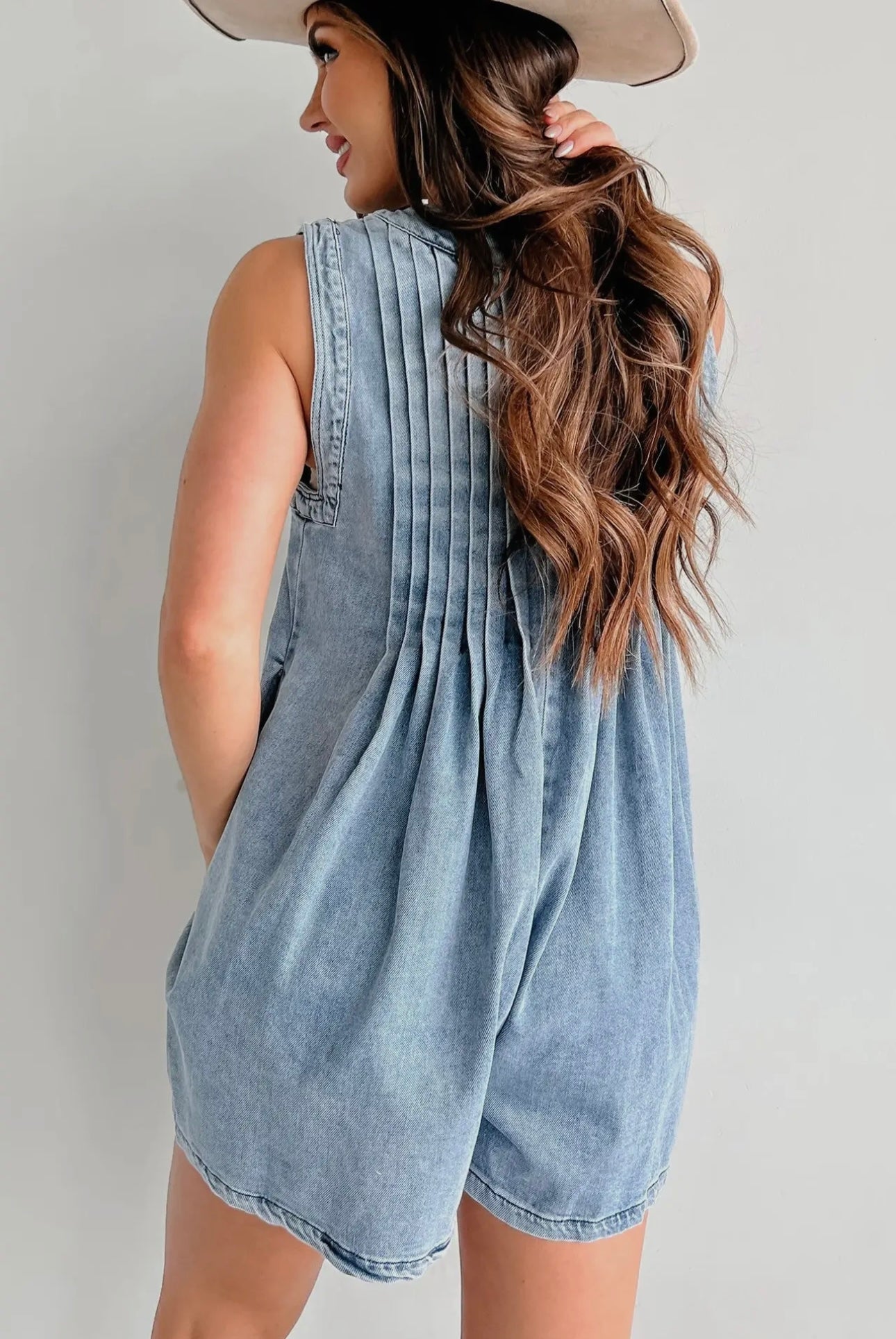 Blue Tide Denim Romper