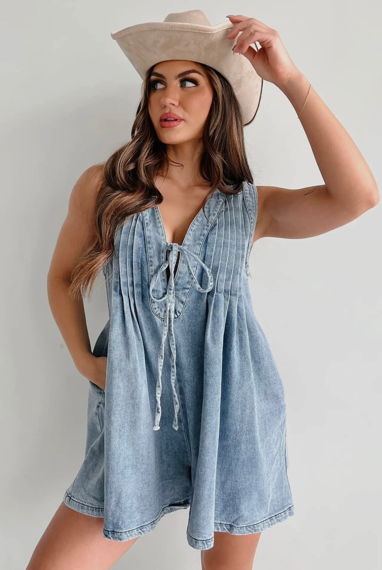 Blue Tide Denim Romper