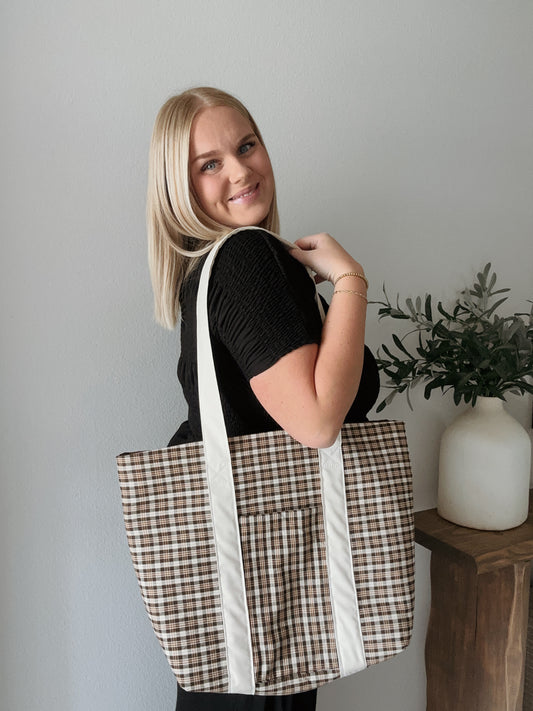 Mocha Plaid Tote
