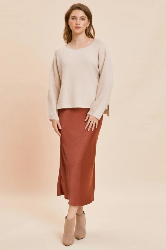 Copper Midi Skirt