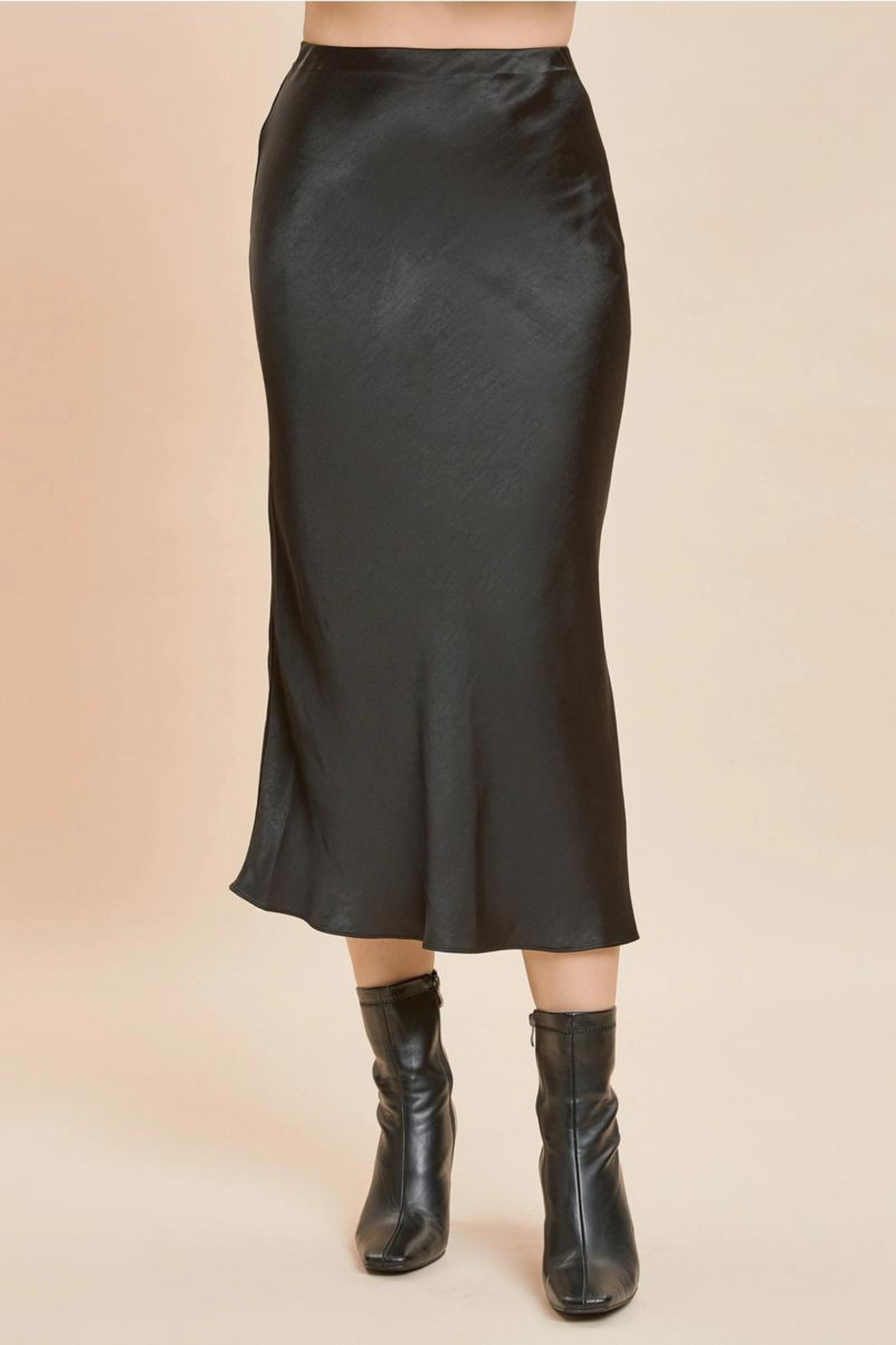 Midnight Black Midi Skirt
