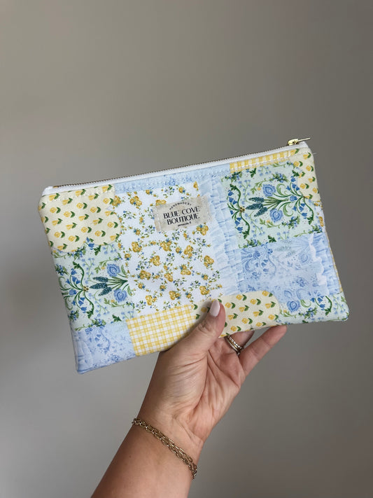 Lemon Patchwork Zipper Pouch