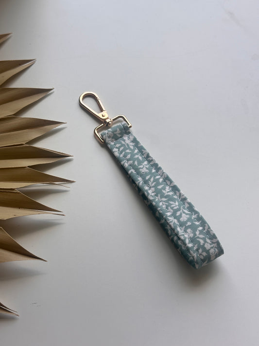 Teal Floral Keychain