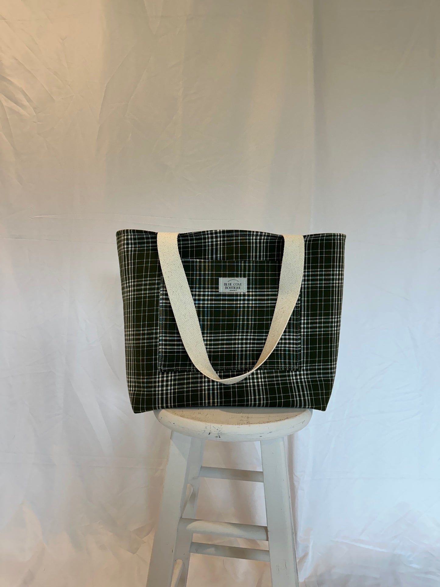 Evergreen Plaid Tote | Handmade