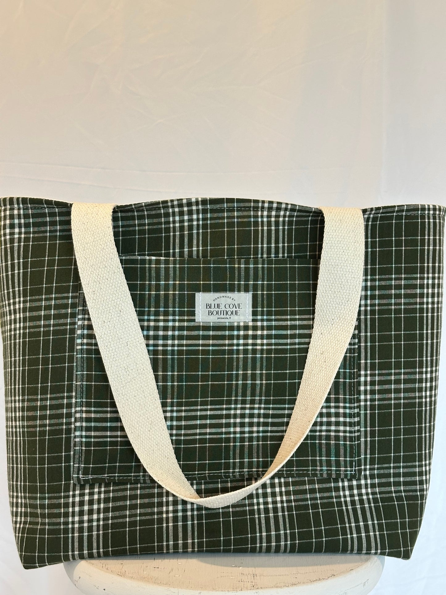 Evergreen Plaid Tote | Handmade