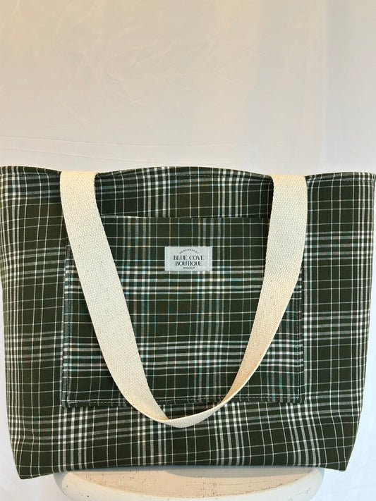 Evergreen Plaid Tote | Handmade