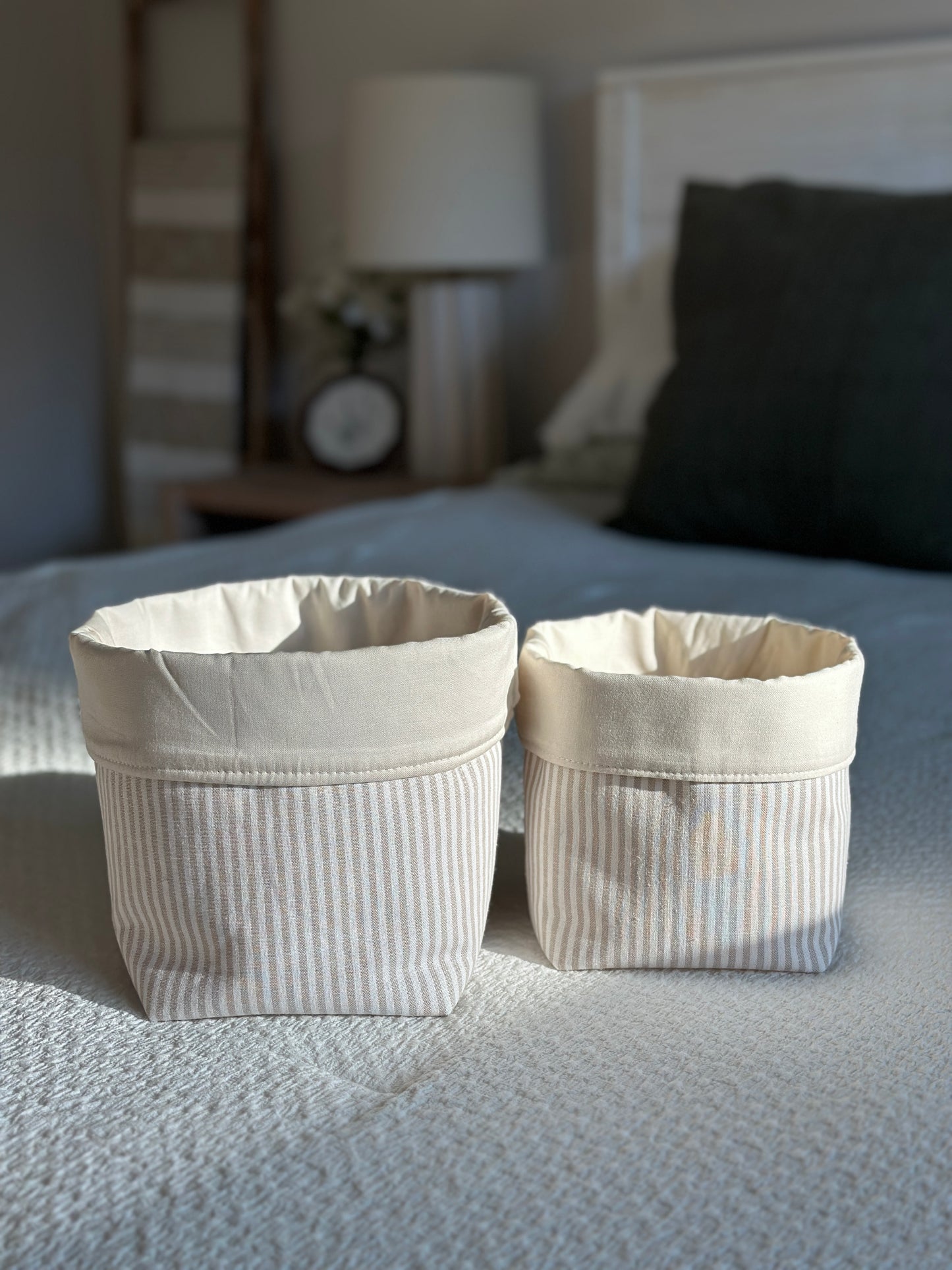 Linen Stripe Basket Set