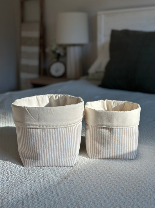 Linen Stripe Basket Set