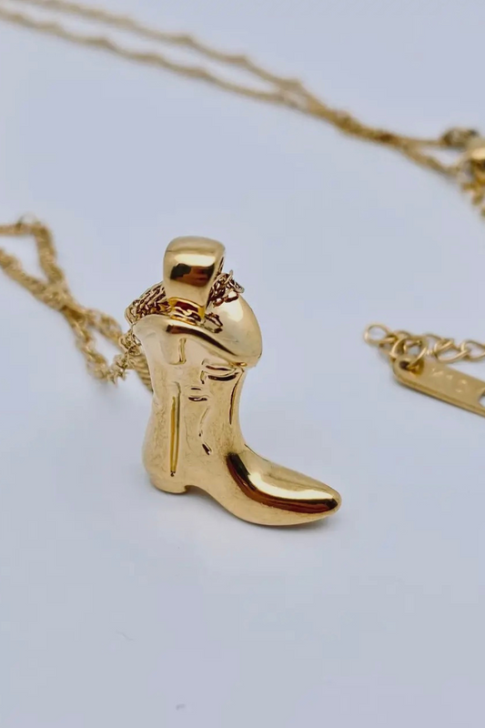 Cowgirl boot charm necklace