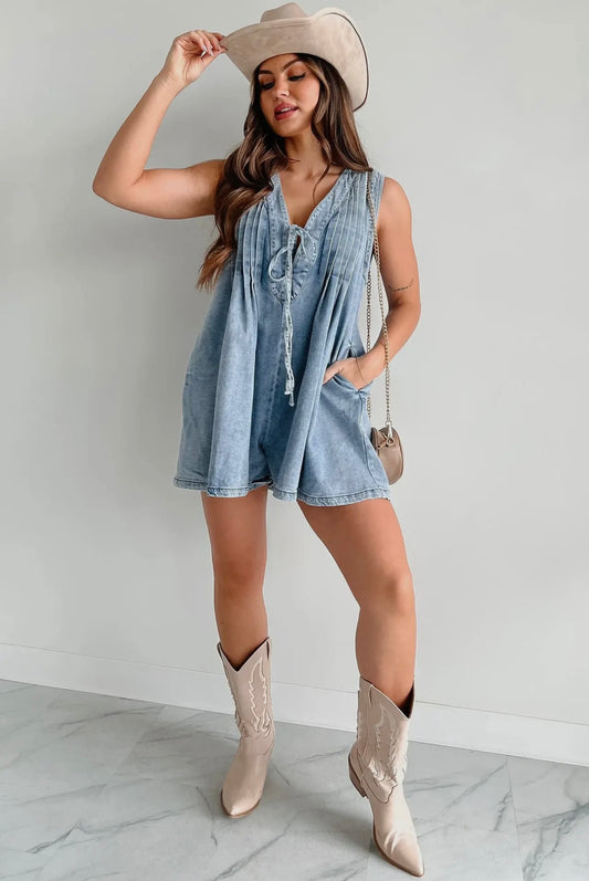 Blue Tide Denim Romper