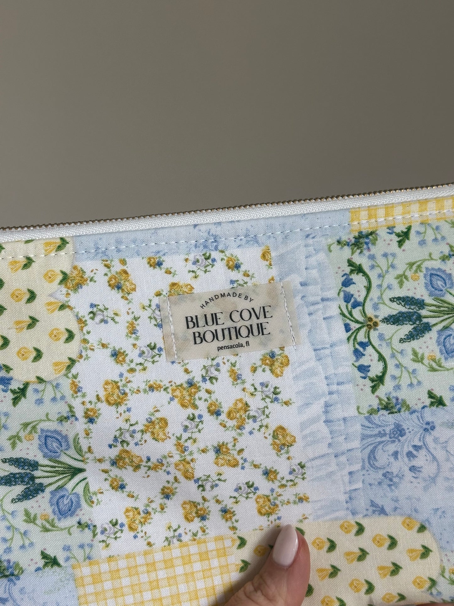 Lemon Patchwork Zipper Pouch