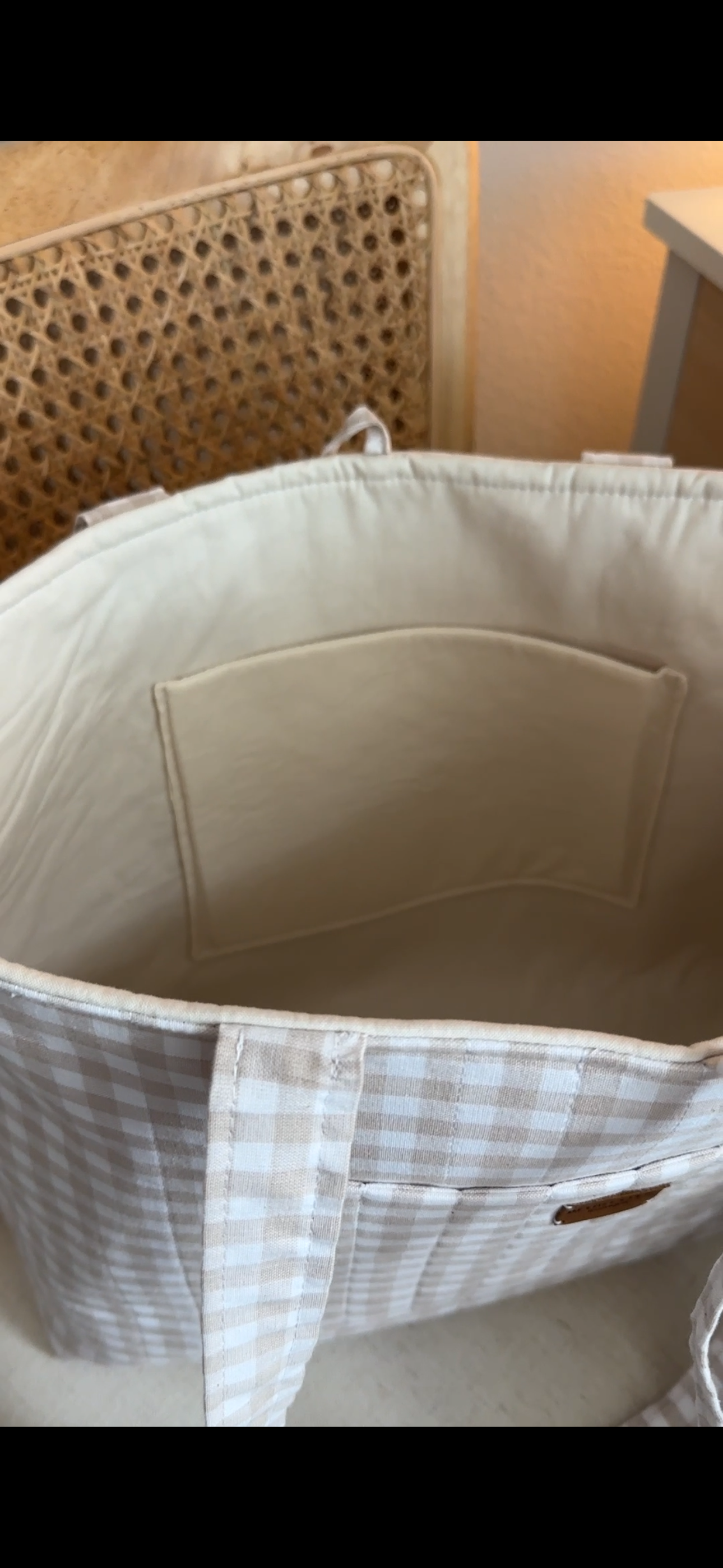 Sandstone Gingham Tote