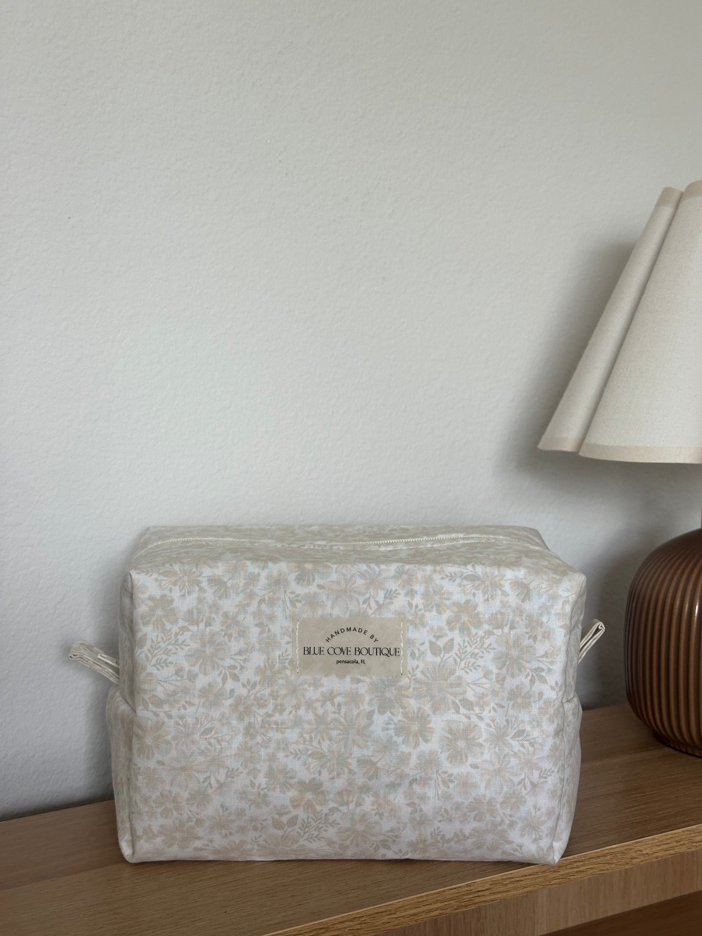 Wildflower Cream Makeup Bag