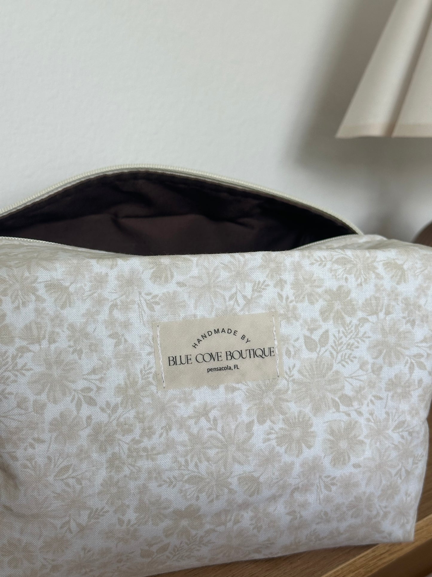 Wildflower Cream Makeup Bag