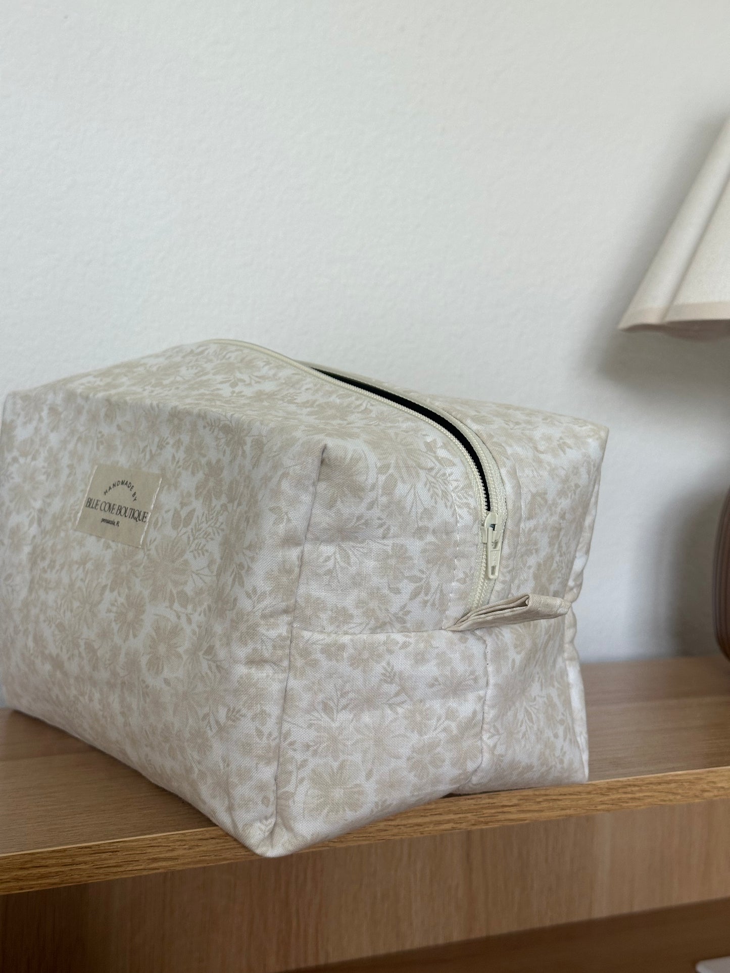 Wildflower Cream Makeup Bag
