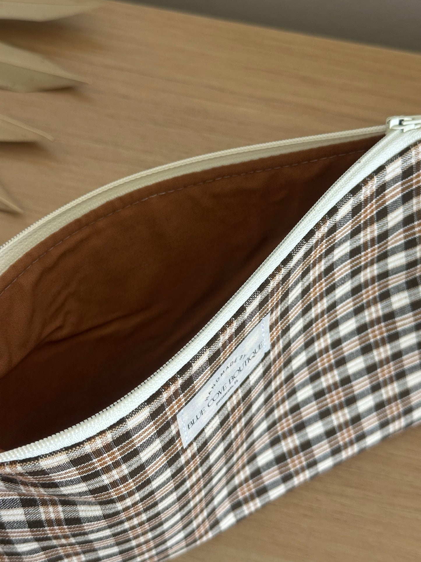 Mocha Plaid Pouch