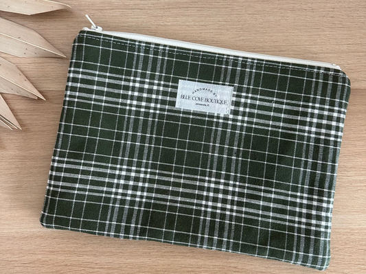 Evergreen Plaid Pouch