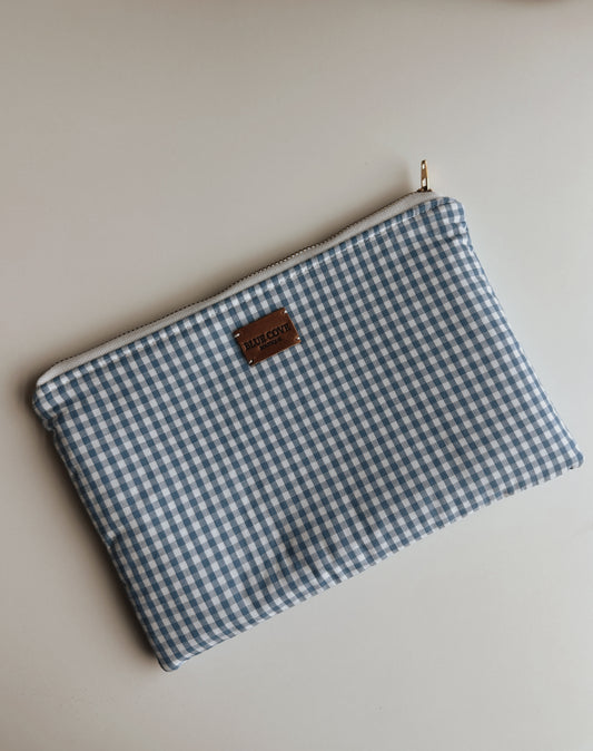 Bluebell Gingham Zipper Pouch