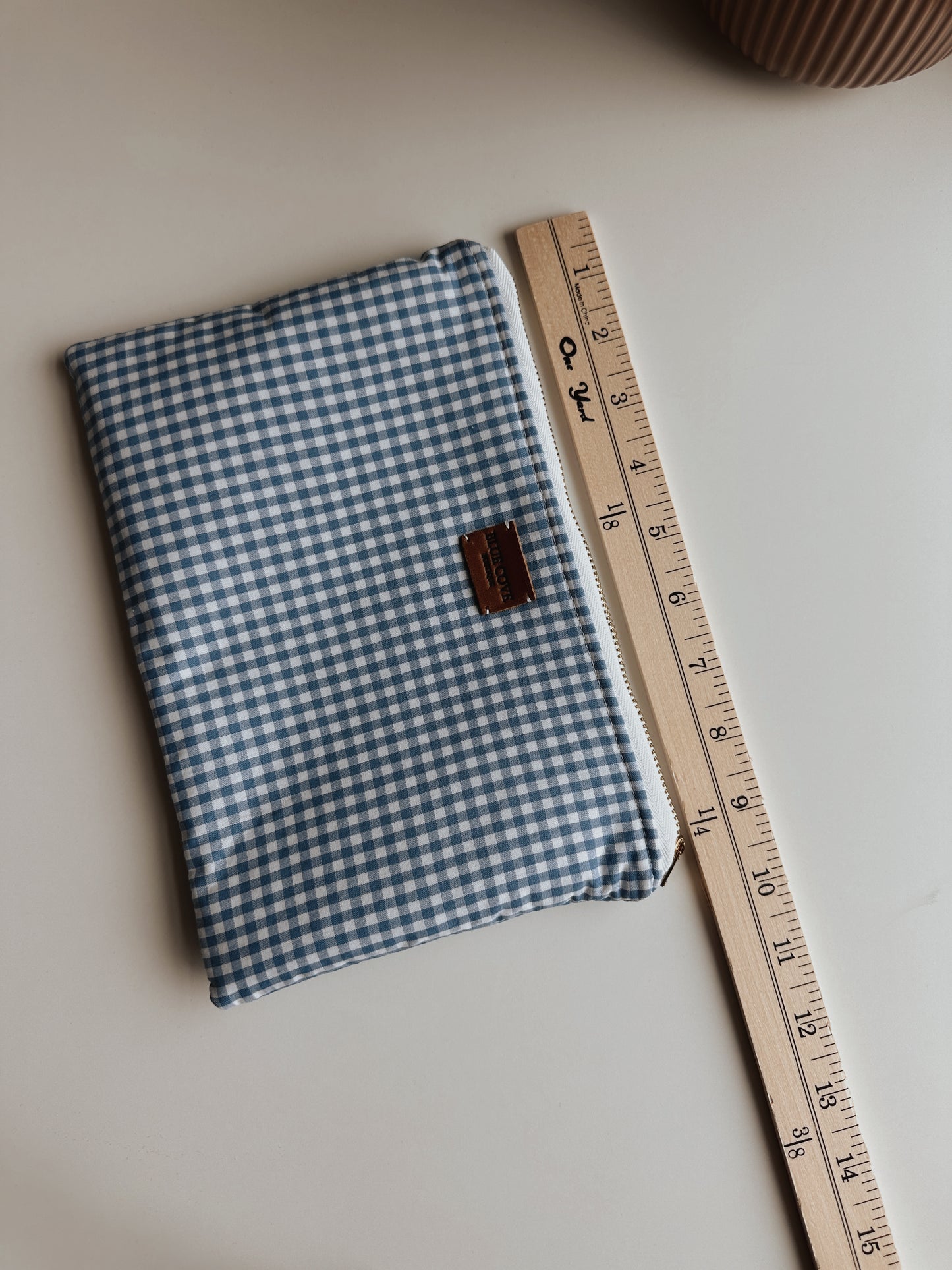 Bluebell Gingham Zipper Pouch
