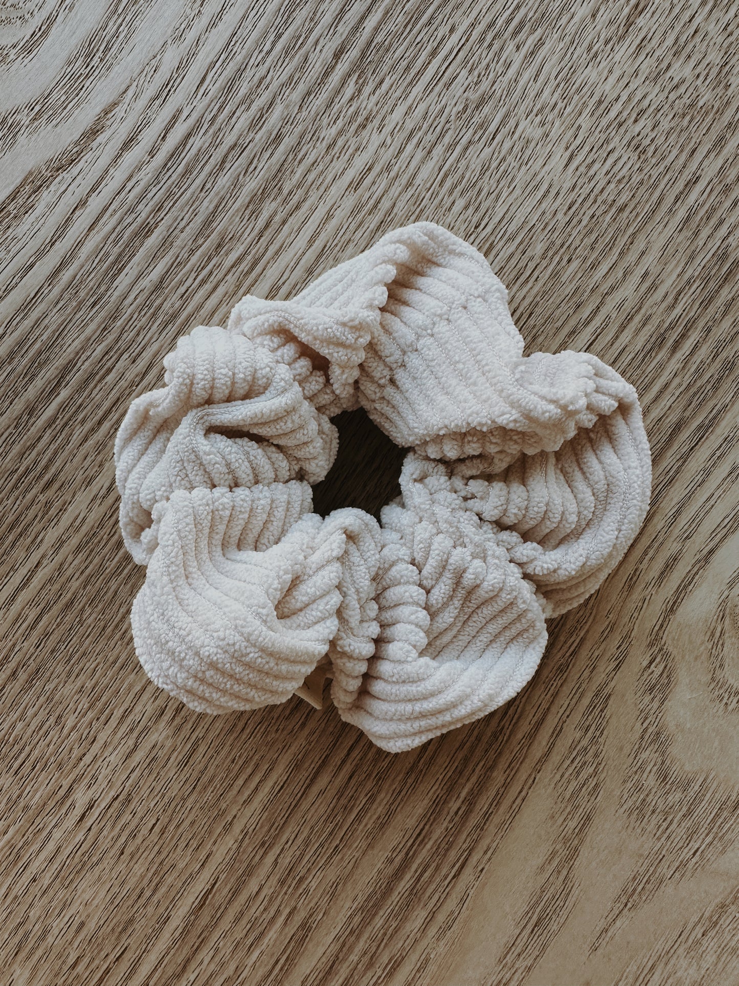 Cream Corduroy Scrunchie