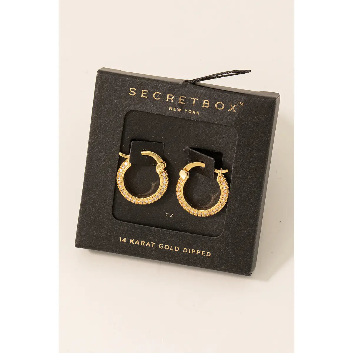 Pave Latch Hoop Earrings